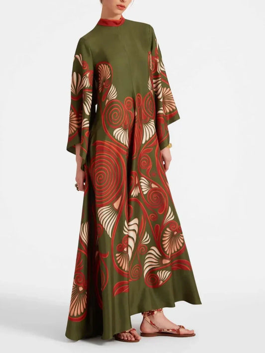 Elegant Dazzling Print Maxi Dress