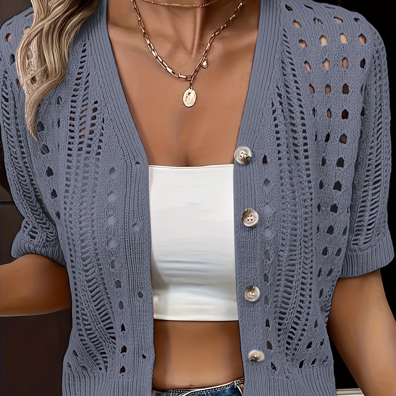 Elena Hollow-Knit Cardigan - Cozy, Lightweight Essential