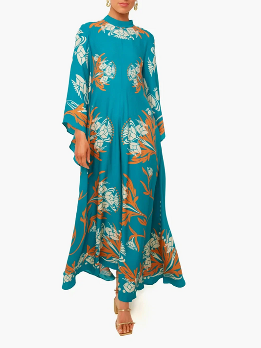 Vintage-Inspired Stunning Print Maxi Dress