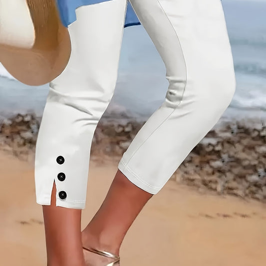Clara Polished Stretch Capris – Sleek, Comfortable Fit