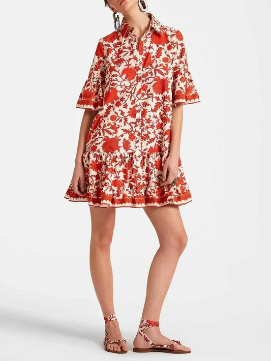 One-of-a-Kind Autumn-Print Mini Dress