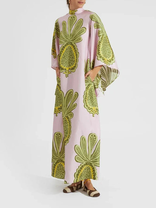 Tropical Pineapple-Print Maxi Dress - Bold, Large-Print Island Style
