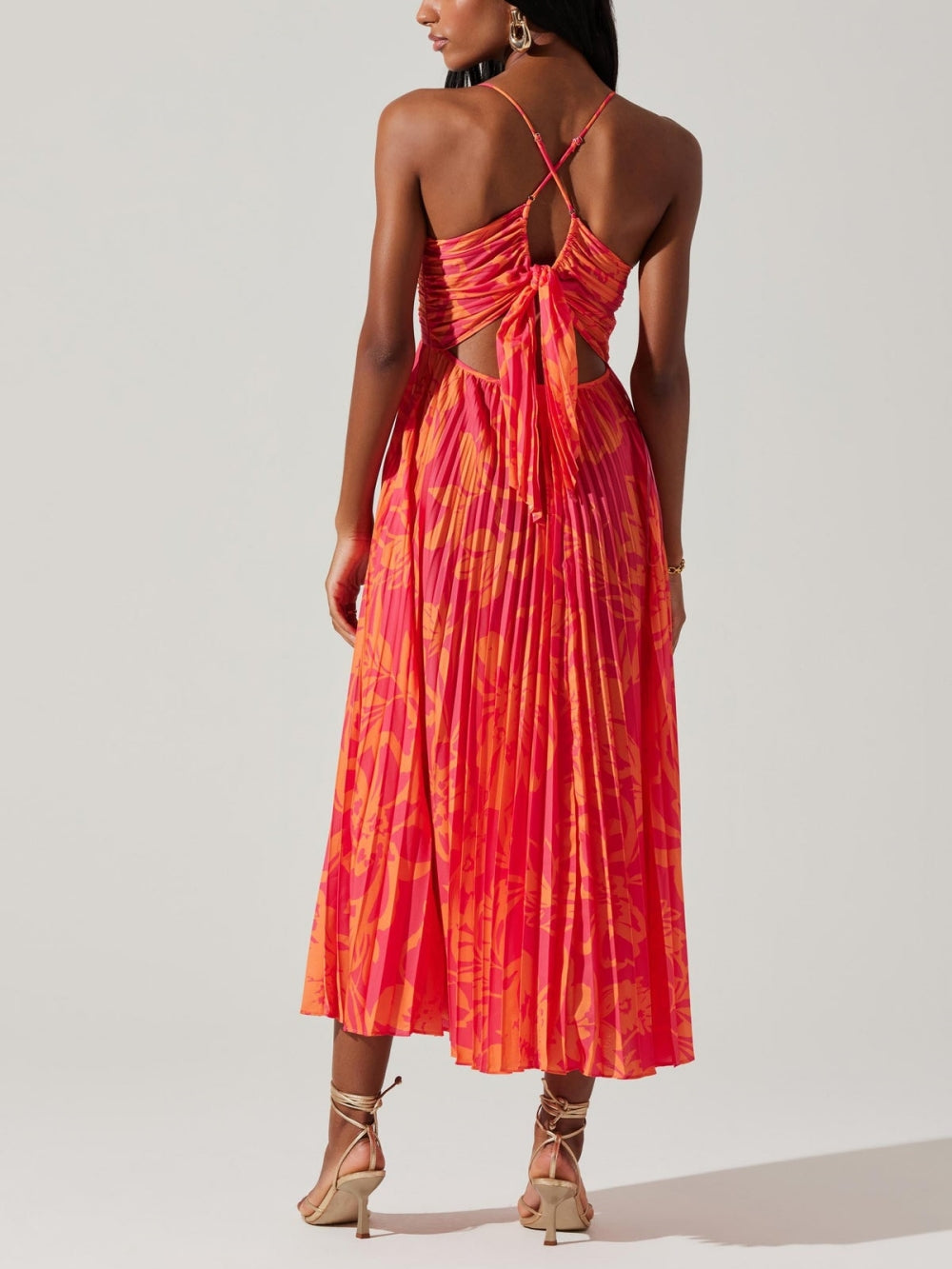 Timeless Floral-Print Pleated Midi Dress