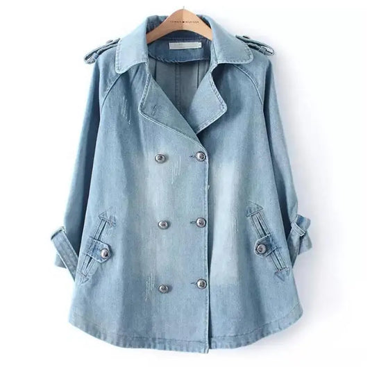 Timeless Denim Cape Coat for Everyday Style