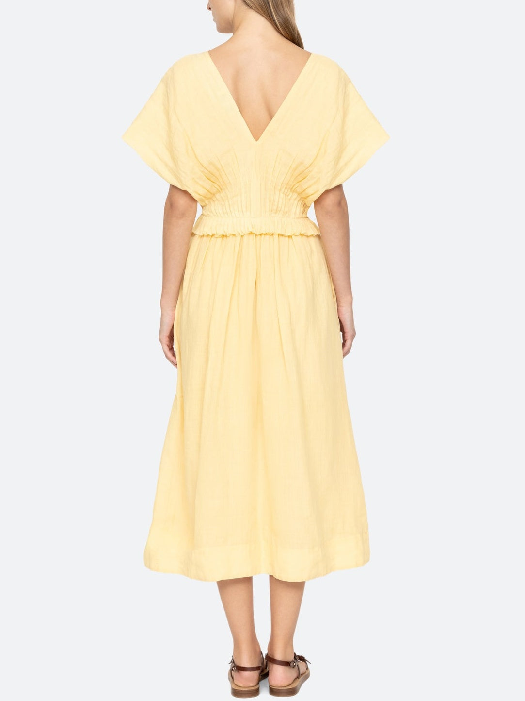 Midi Dress with Dramatic Oversized Sleeves