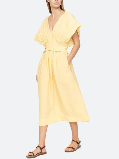 Midi Dress with Dramatic Oversized Sleeves