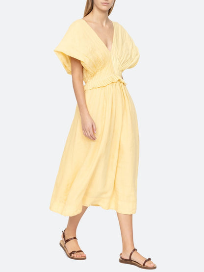 Midi Dress with Dramatic Oversized Sleeves