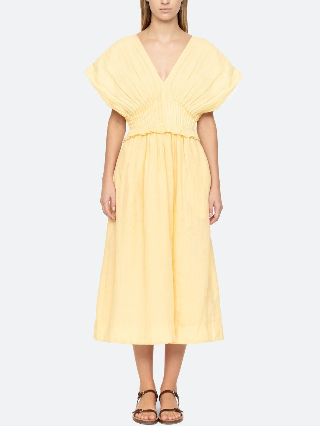 Midi Dress with Dramatic Oversized Sleeves
