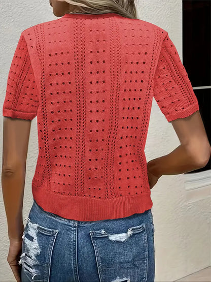 Elena Hollow-Knit Cardigan - Cozy, Lightweight Essential