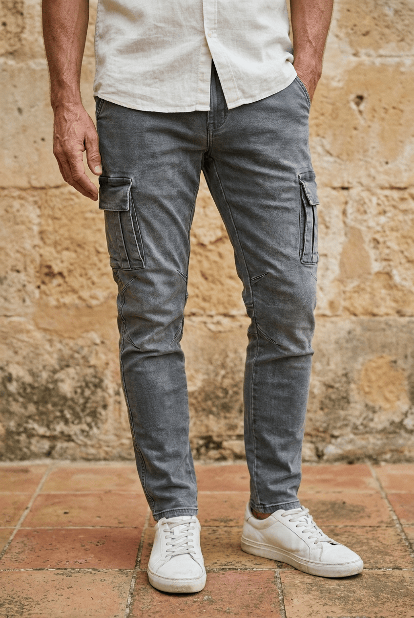 André Ferran Denim Cargo Jeans