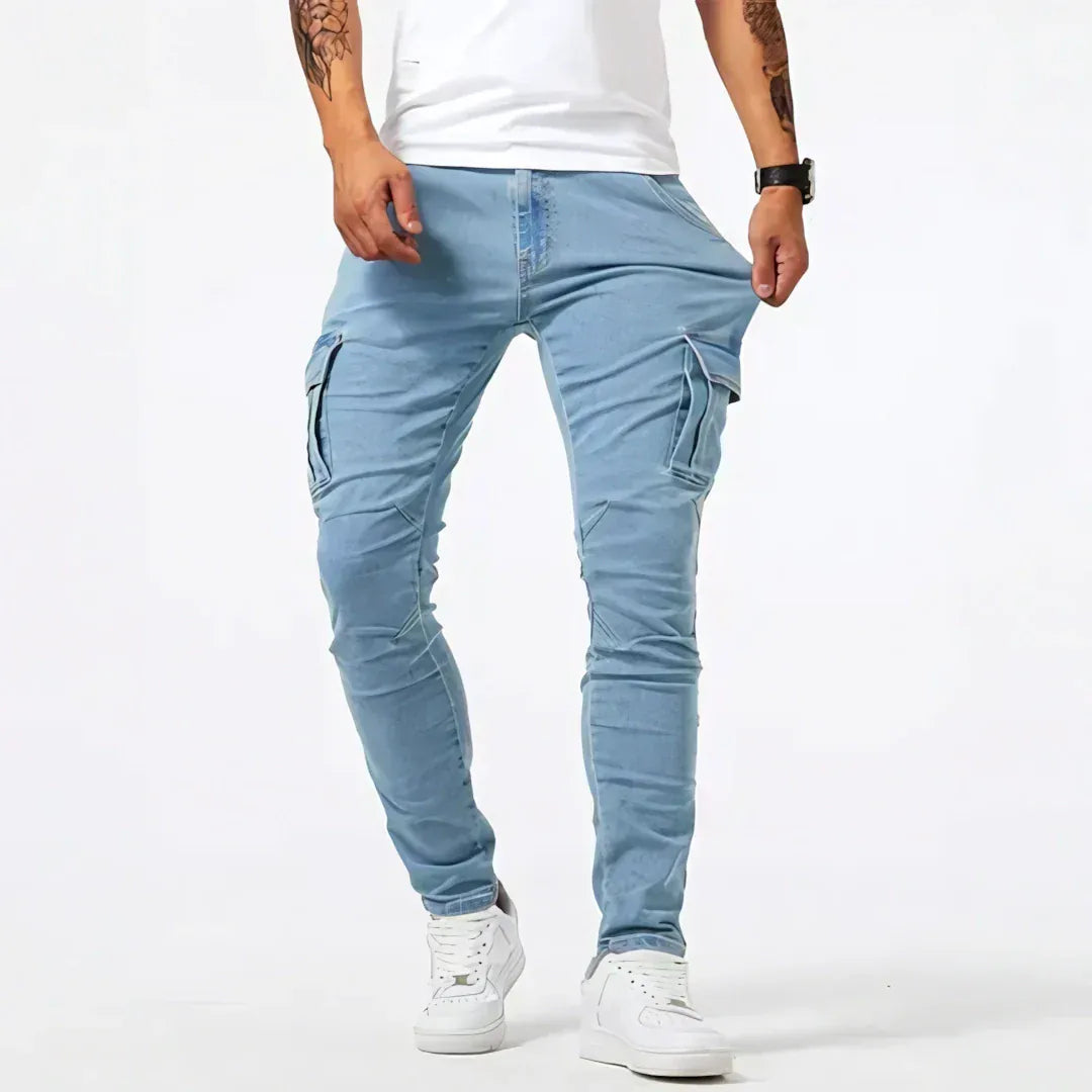 André Ferran Denim Cargo Jeans